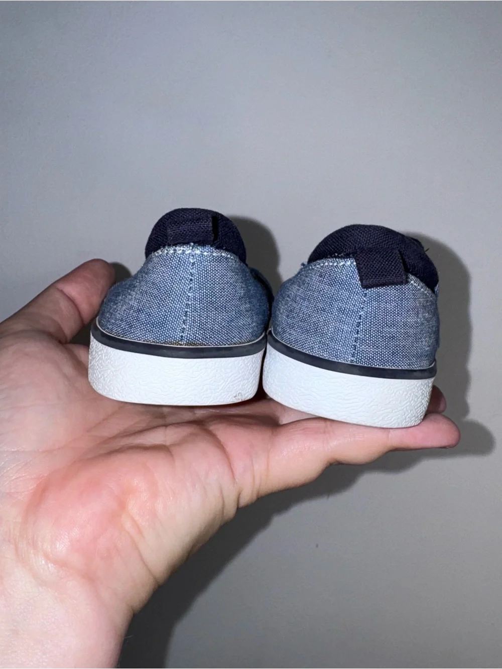 Gymboree Kids Size 10 Blue Chambray Slip-On Sneakers Casual Canvas Shoes
